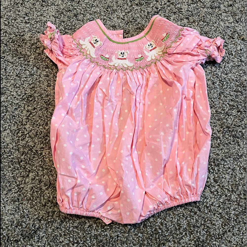 Smocked Puppy Romper